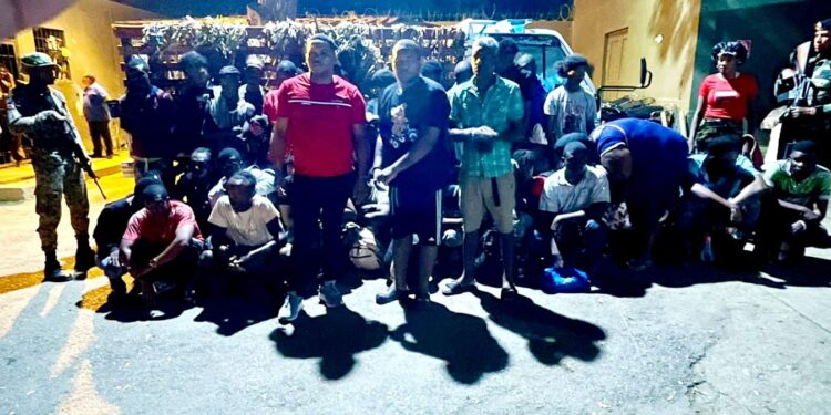 Ejército detiene camión con 38 haitianos debajo de hojas plátanos